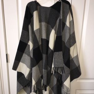Black and white poncho
